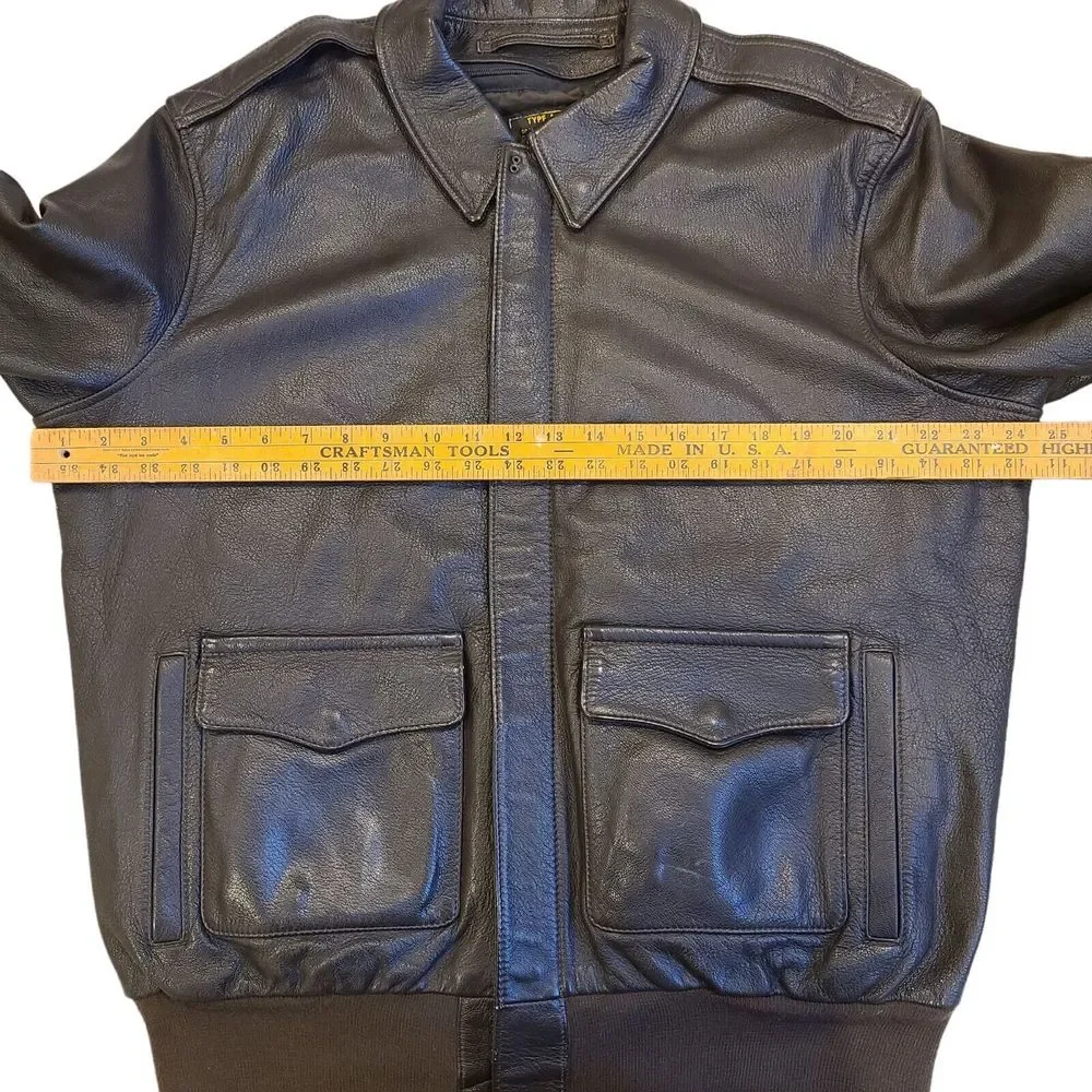 Gibson & Barnes A-2 Leather Flight Aviator Bomber Jacket 42 Removable Vest Liner